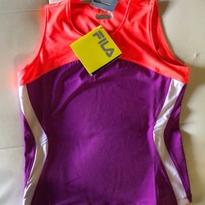 Girl's Fila Center Court Tank Top Shirt, White, M